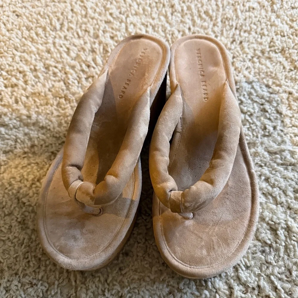 Veronica Beard Geno Cork Platform Thong Sandals Women's 9.5  Slip On